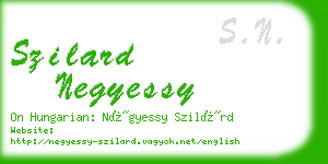 szilard negyessy business card